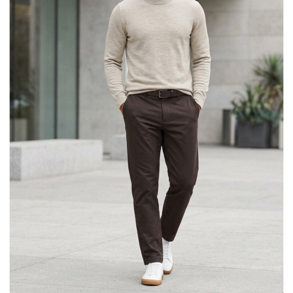Lululemon Relaxed-Tapered Smooth Twill Trouser‎ Size 36 x 30" Brown LM5AYCS